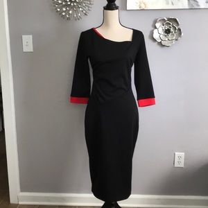 Beautifully shaped black and white dress